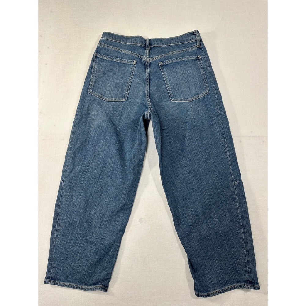 Old Navy NEW High-Rise Barrel‎ Leg Jeans Medium Wash Blue Denim 12 Petite - Picture 3 of 8